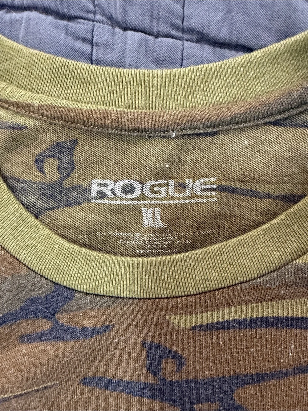 Rogue Camo Logo T-Shirt in Olive, Brown and Navy - Picture 2 of 3
